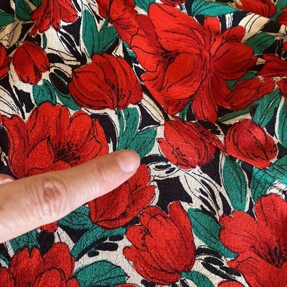 Zara Basic Red Floral Mini Wrap Dress Size XS - Picture 14 of 15